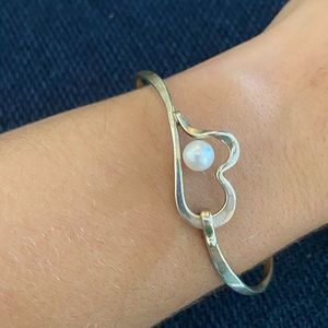 COPY - Sterling Silver with faux Pearl hook bracelet